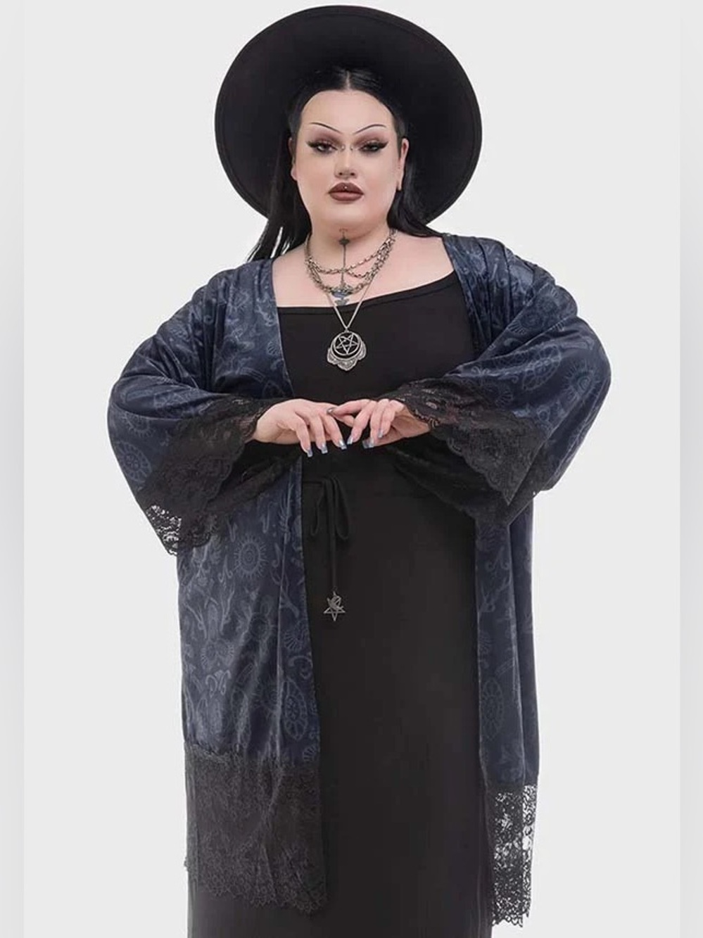 *Discontinued* RARE Killstar Lost Boys Half Vamp Lace Trim Kimono sz L-XL BNWT